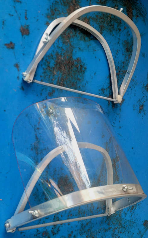 UNUSED...Aluminium Face Shield Lot. (Bid Per Lot-As Pictured - 1 x Complete & A Replacement Frame )