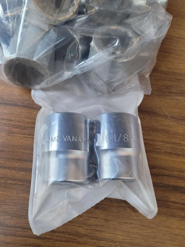 Chrome Vanadium Hex Socket (1-1/8") Drive. Bid Per Piece