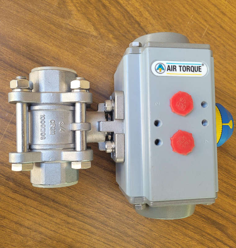 UNBOXED... 3/4" AIR TORQUE (AT051U DB) Pneumatic Actuator With Ball Valve