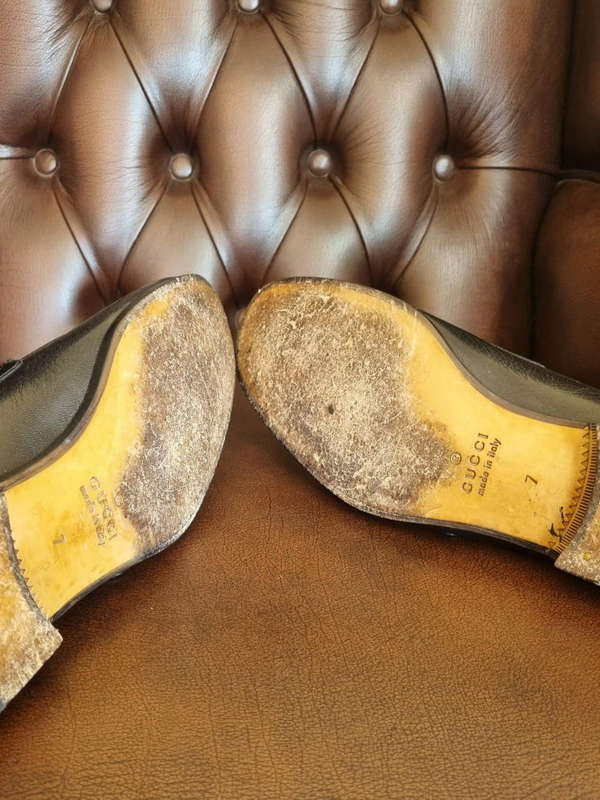 ORIGINAL High End GUCCI Men`s Genuine Leather Loafers (UK Import)
