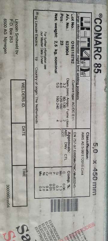 Lincolnweld SAHARA PACK  Conarc 49C Welding Rods (Bid Per Lot)