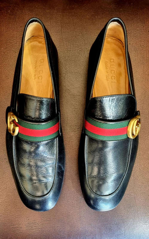 ORIGINAL High End GUCCI Men`s Genuine Leather Loafers (UK Import)