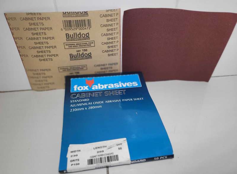 P150 Standard Aluminium Oxide Abrasive Paper Sheet. (230x280)mm. (Bid Per Piece - To Take All 24x)