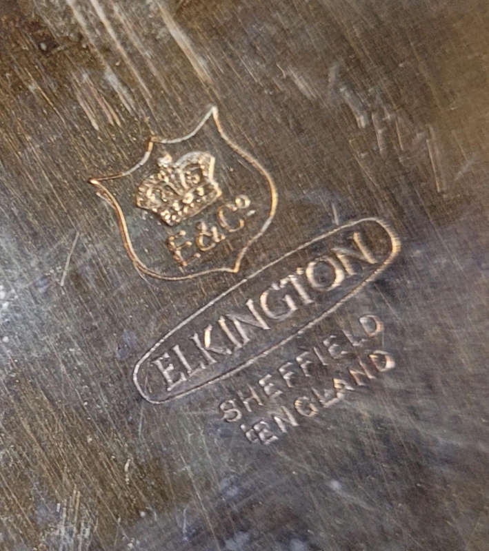 ELKINGTON PARKIN Sheffield-England Silver-Plated Bottle Coaster (As Pictured)