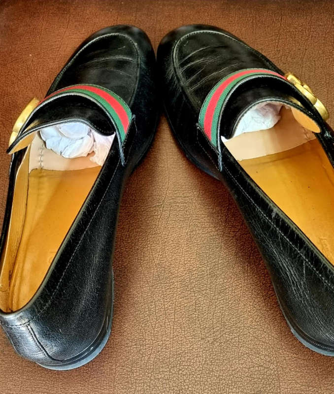 ORIGINAL High End GUCCI Men`s Genuine Leather Loafers (UK Import)