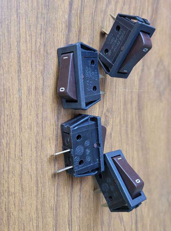 UNUSED...10A, 250V Rocker Switches T125.  Bid Per Piece - To Take 10x OR More