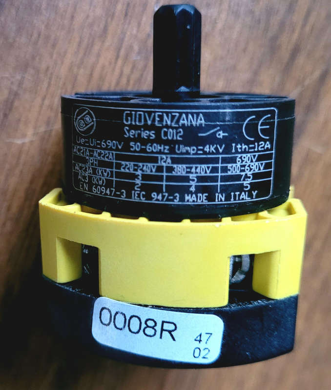 GIOVENZANA Rotary MANUAL/AUTO Cam Switch  (C020008R001B)  LAST ONE...