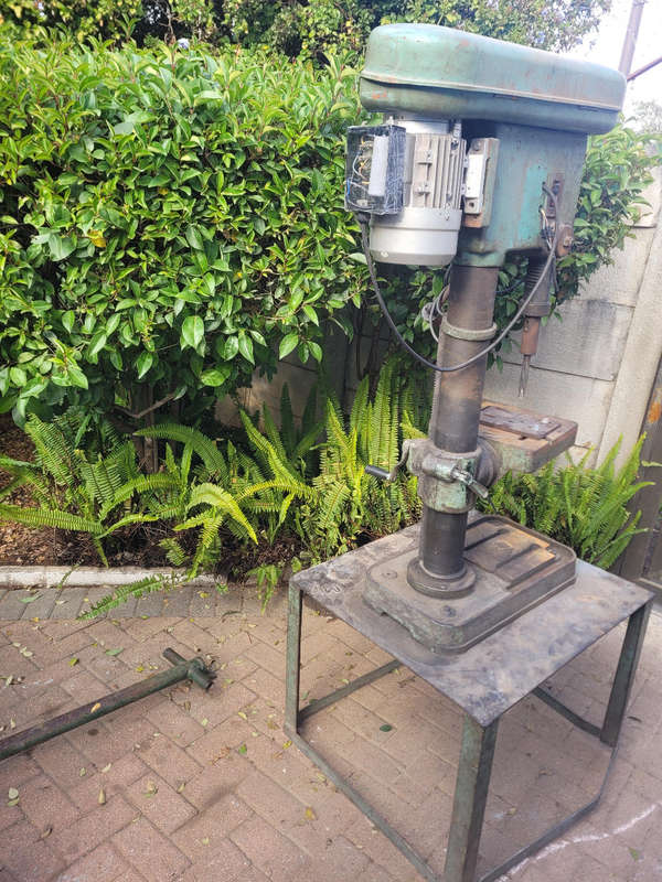 Vintage KIRA Heavy Duty SINGLE PHASE Industrial Drill Press-As Pictured...Working. Extremely heavy!!