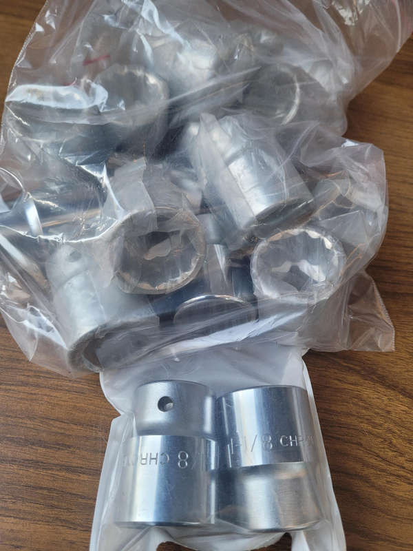Chrome Vanadium Hex Socket (1-1/8") Drive. Bid Per Piece