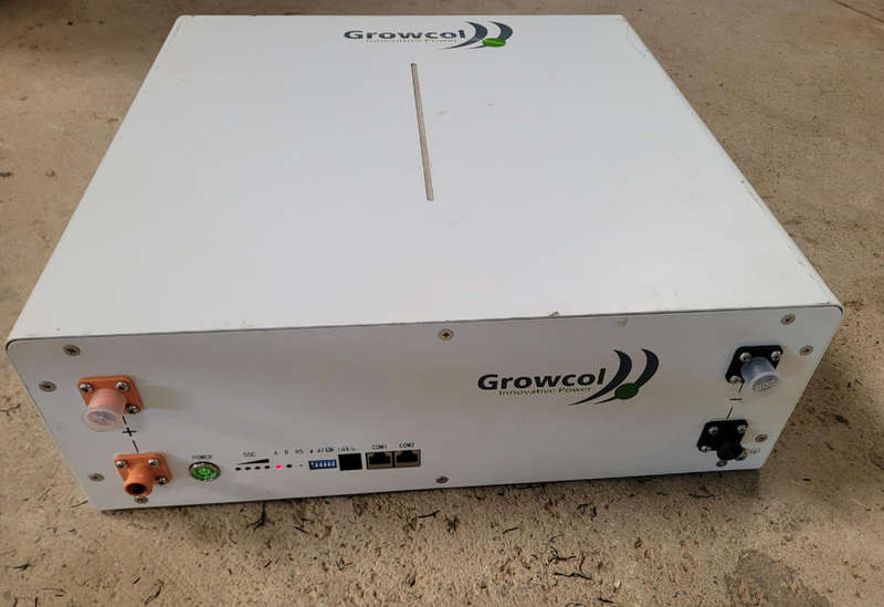 GROWCOL 5.1kWh Lithium Battery Module. Powering On. Low Battery Level