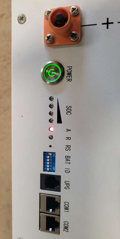GROWCOL 5.1kWh Lithium Battery Module. Powering On. Low Battery Level