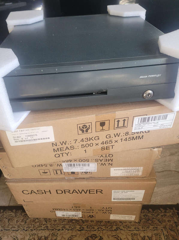 Mercer Cash Drawer (CK-420). DC 24v Micro Switch. 5 Bills/8 Coins Tray. NO KEYS