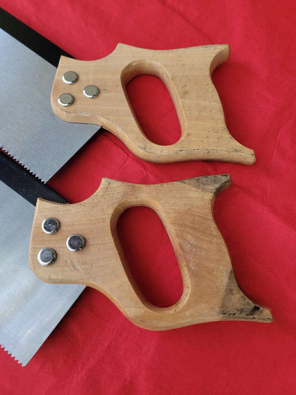 Unused 300mm wooden-handle back saw. Bid per piece.