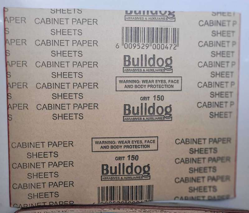 P150 Standard Aluminium Oxide Abrasive Paper Sheet. (230x280)mm. (Bid Per Piece - To Take All 24x)