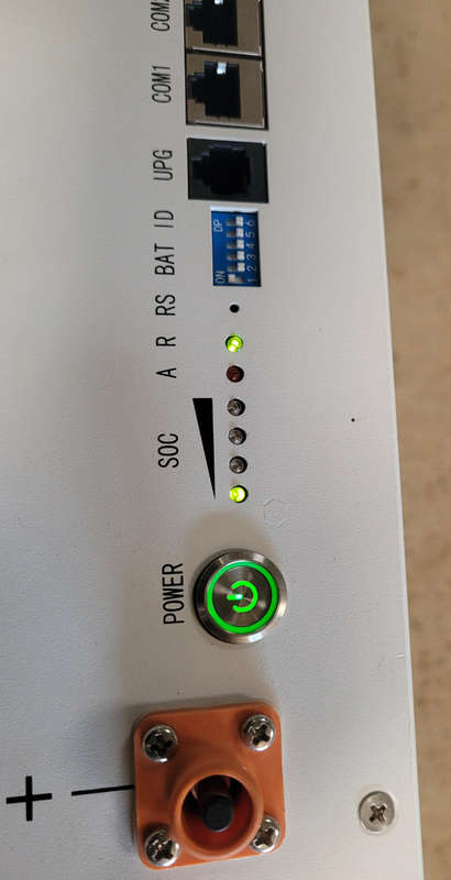 GROWCOL 5.1kWh Lithium Battery Module. Powering On. Low Battery Level