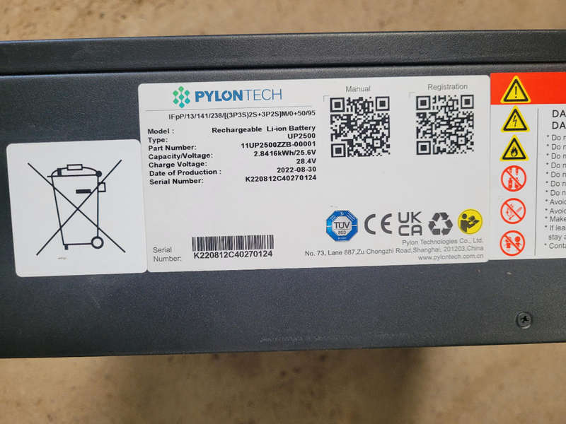 PYLONTECH UP2500 Lithium Battery Module. Store Room Dust But Working