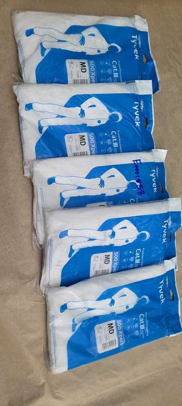 UNUSED Tyvek 500 Xpert (MD) COVERALL Cat III (Bid Per Piece)