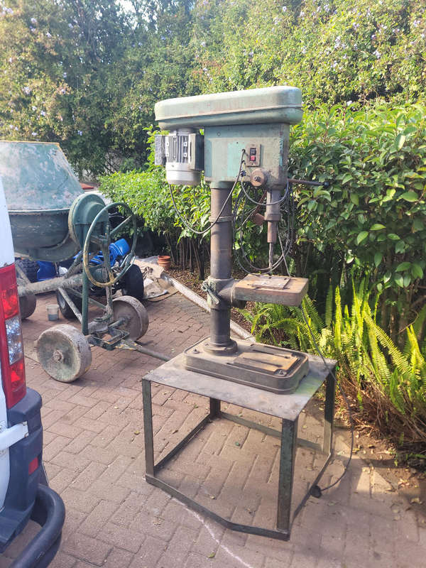 Vintage KIRA Heavy Duty SINGLE PHASE Industrial Drill Press-As Pictured...Working. Extremely heavy!!