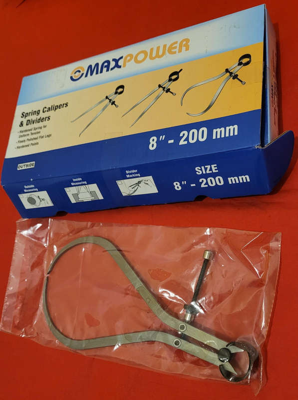 MAX POWER 8"-200mm Spring Callipers & Divider, Machinist Drafting Tools. (Bid Per Piece).