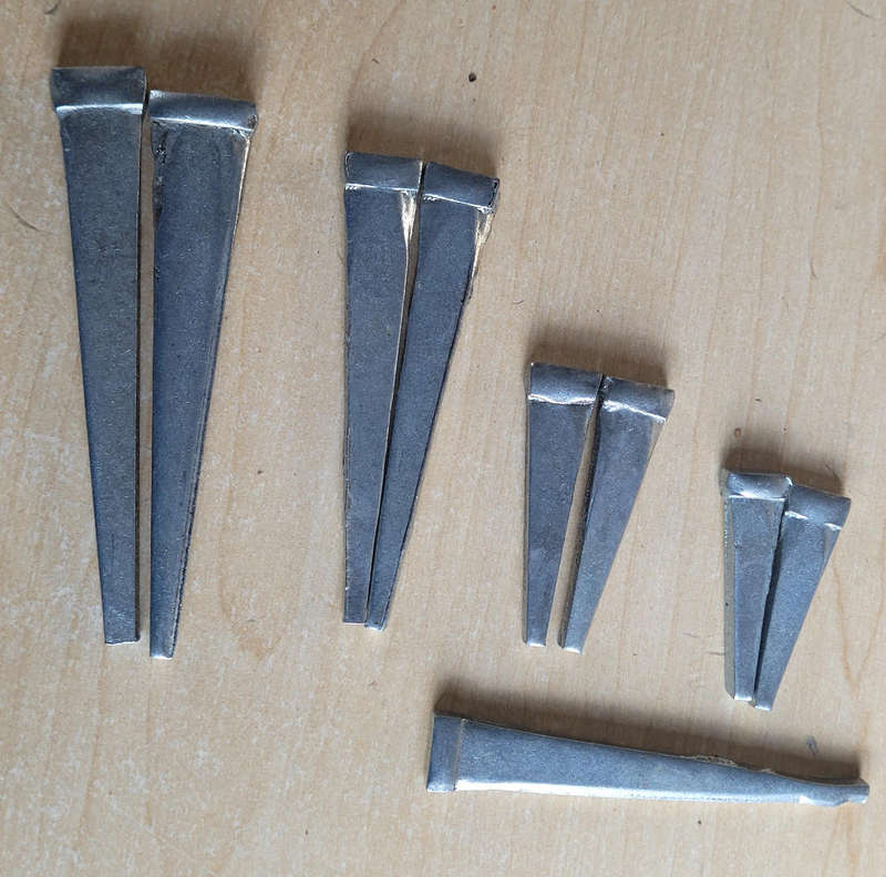 UNUSED...ASSORTED Steel Cut Masonry Nails. (Bid Per 50-Piece Pack)