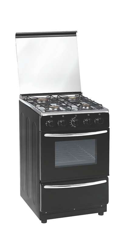 Zero 4 Burner Gas Stove With Gas Oven & FFD On All Functions  Black