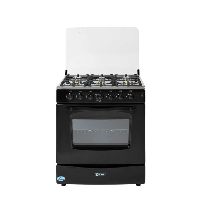 Zero 6 Burner Full Gas Stove  Black