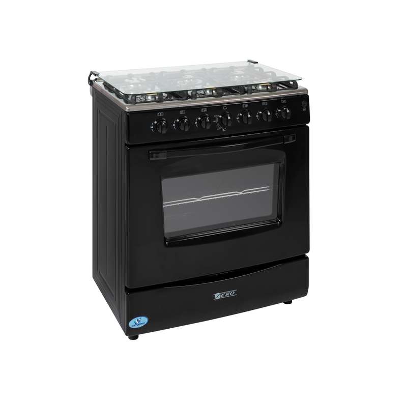 Zero 6 Burner Full Gas Stove  Black