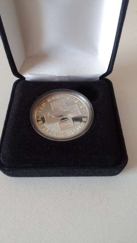 1991 - SILVER ONE RAND - NURSING -PROOF COIN IN CAPSULE AND VELVET BOX