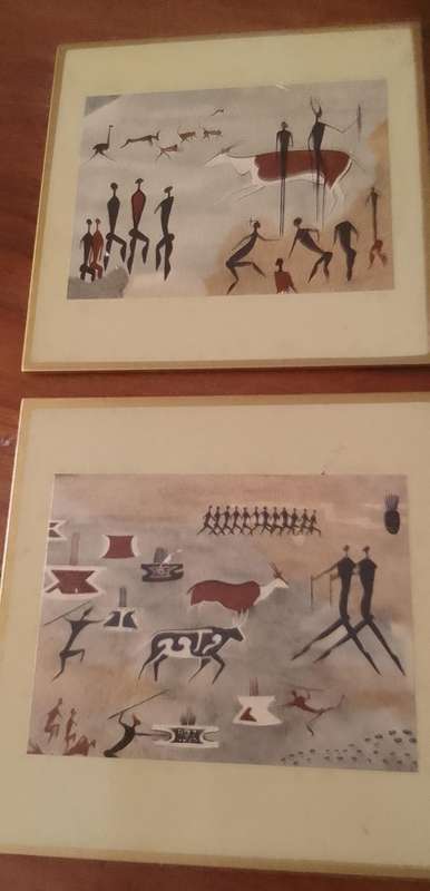 WOODEN COASTERS: VERY UNIQUE SET OF  BUSHMAN ART COASTERS - SET OF 8
