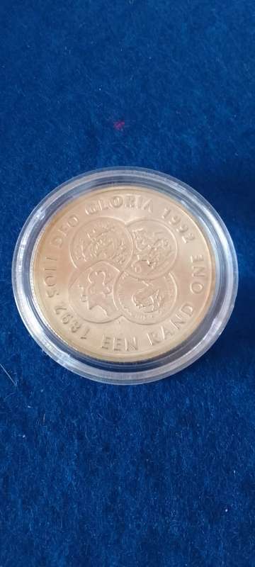 1992 SILVER PROTEA R1  COINAGE PROOF COIN IN CAPSULE