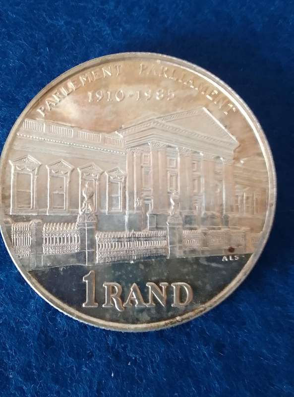 1985 SILVER PROTEA R1 PARLIAMENT PROOF COIN