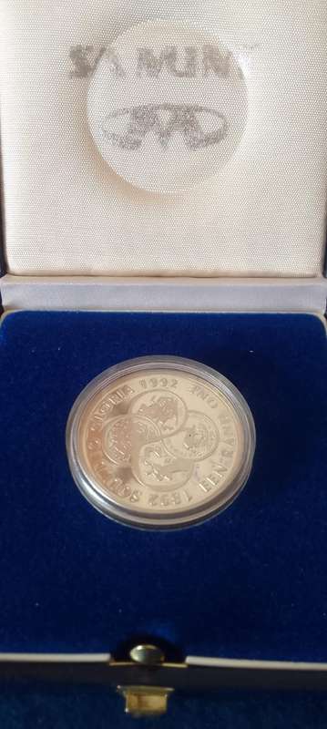 LOW START! SILVER SALE- 1992 SILVER PROTEA COINAGE R1 PROOF COIN IN SA MINT BOX