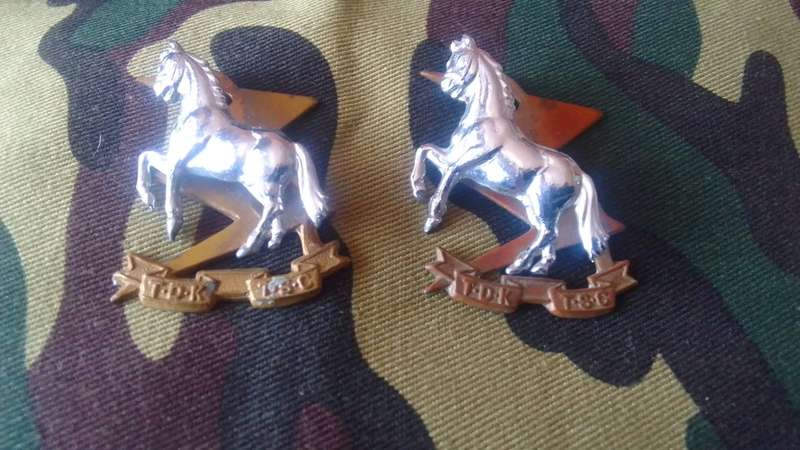 SADF TECHNICAL SERVICES BERET (TDK) BERET /COLLAR BADGES
