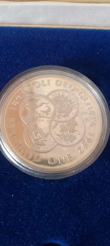 LOW START! SILVER SALE- 1992 SILVER PROTEA COINAGE R1 PROOF COIN IN SA MINT BOX