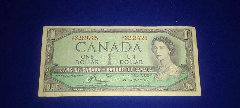 BANK OF CANADA ONE DOLLAR 1954