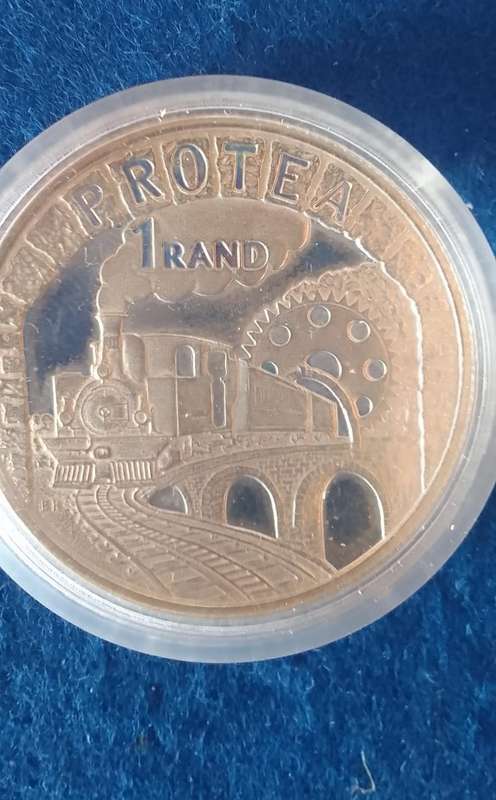1995  SILVER R1 RAILWAY PROOF COIN IN SA MINT BOX