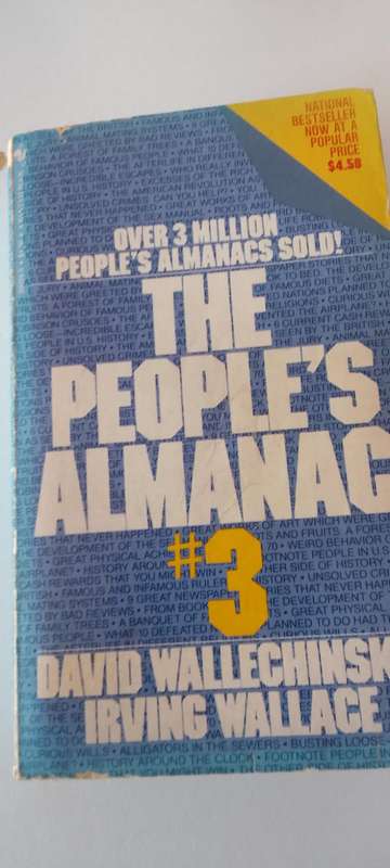 Book:  The Peoples Almanac  - David Wallechinsky & Irving Wallace