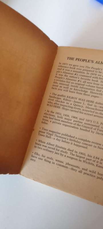 Book:  The Peoples Almanac  - David Wallechinsky & Irving Wallace