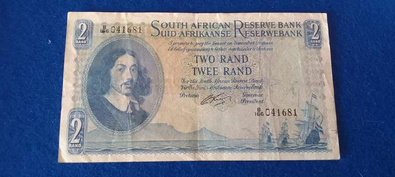 TWO RAND NOTE RSA - G RISSIK 1962 - 041681