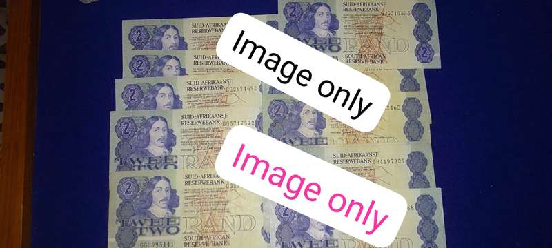 TWO RAND  GPC DE KOCK (80's) CLEAN CONDITION - 10 NOTES