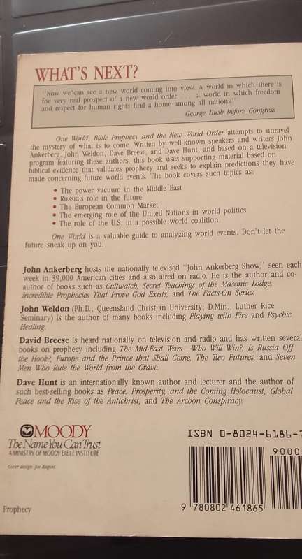 Book: ONE WORLD - Bible Prophecy and the New World Order - John Ankerberg