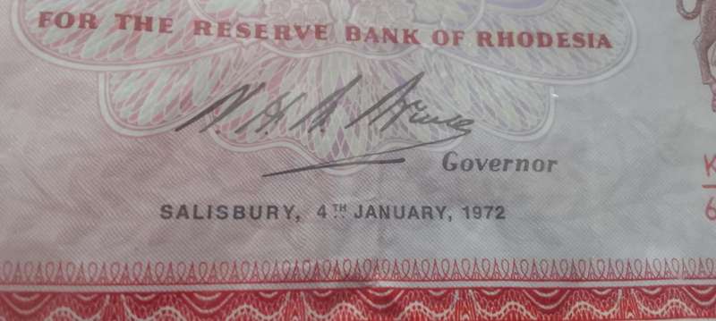 RHODESIA TWO DOLLARS NOTE - 1972 - BRILLIANT NOTE