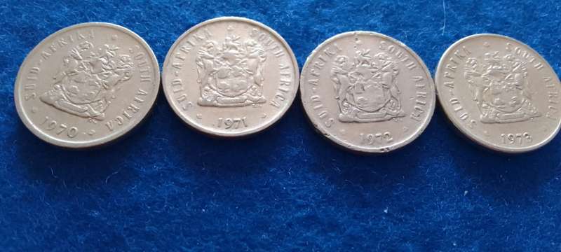 RSA Five cent nickel coins (1970-1973) - circulated