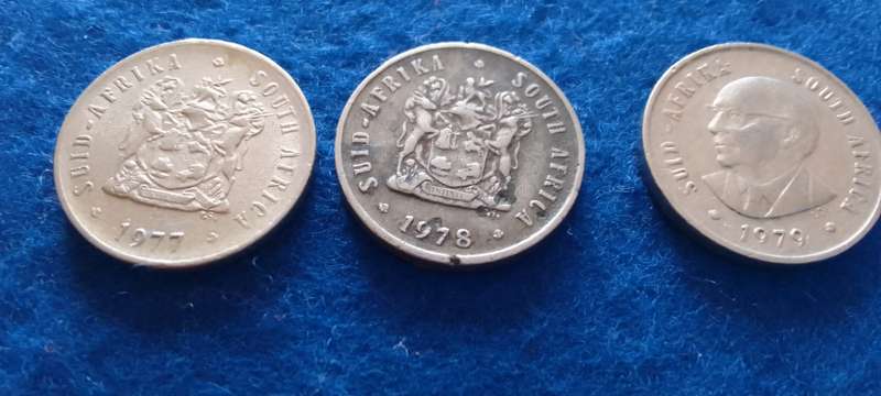 RSA Five cent nickel coins (1977-1979) - circulated - take all