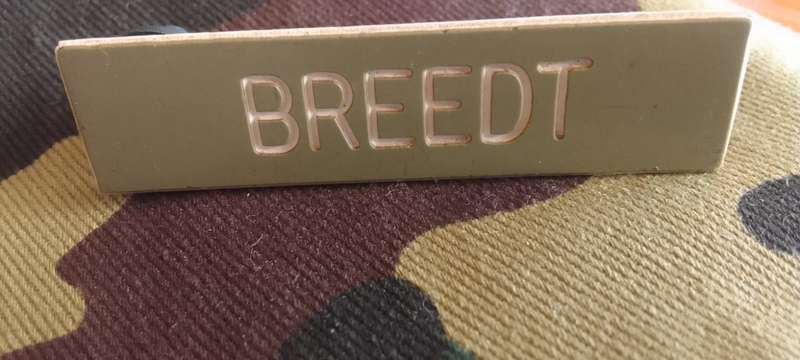 SADF/ SA ARMY/  NAME BADGE - BREEDT