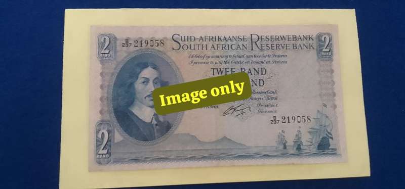 TWO RAND NOTE RSA - G RISSIK 1962 - 219058