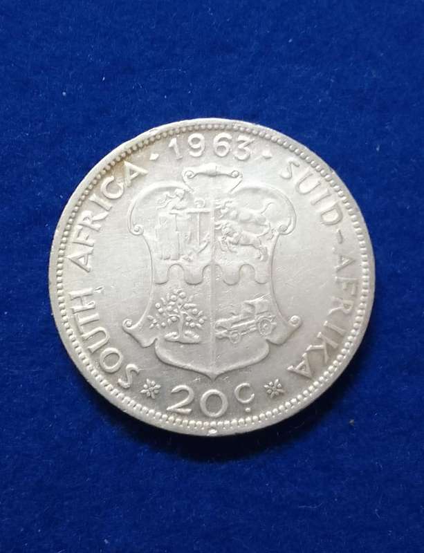 1963  South Africa silver Twenty Cent Circulated