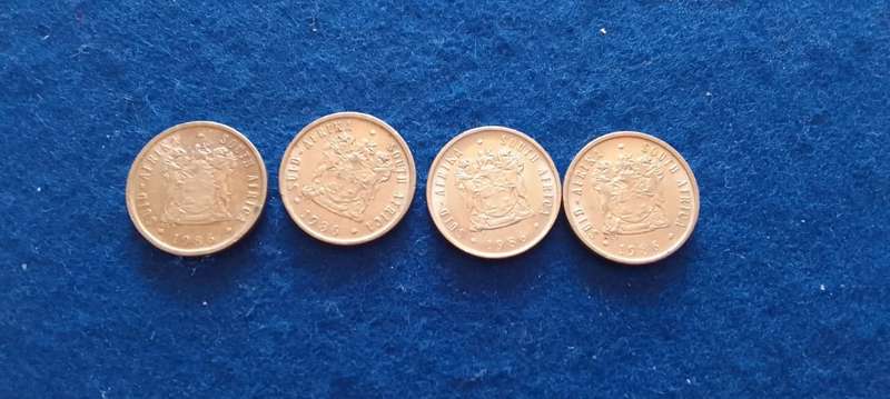 RSA Five cent nickel coins (1986 x4)  circulated condition -take all