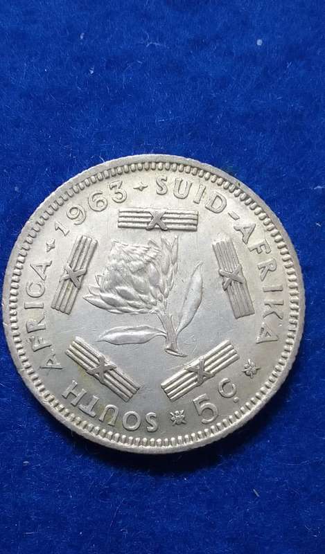 1963 five cent (5c) South Africa Silver coin - circulated