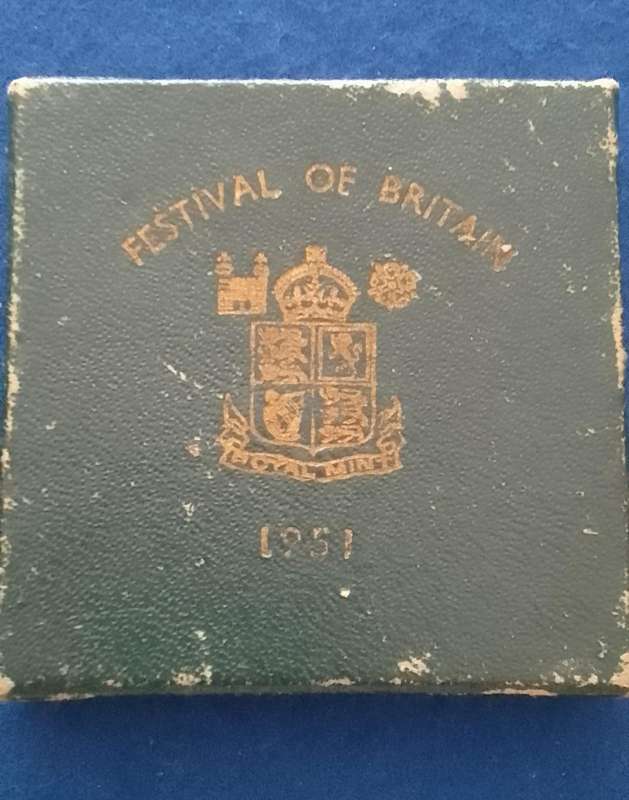 1951 Festival of Britain Silver 5 Shillings- Crown -  in original gift box